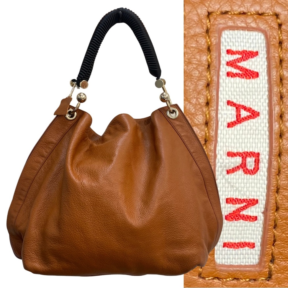 Marni Brown Leather Shoulder Bag